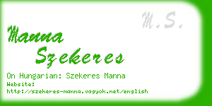 manna szekeres business card